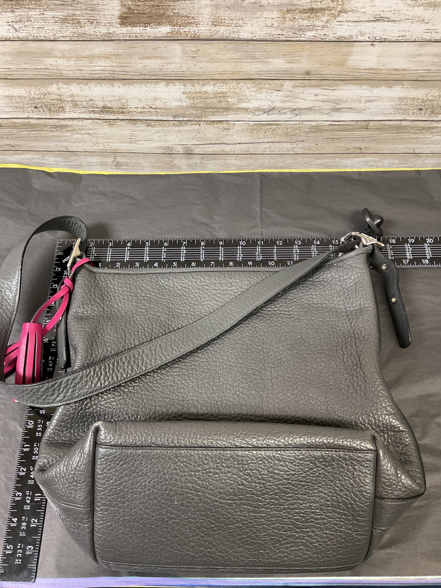 Handbag Designer By Coach In Grey & Pink, Size:Large