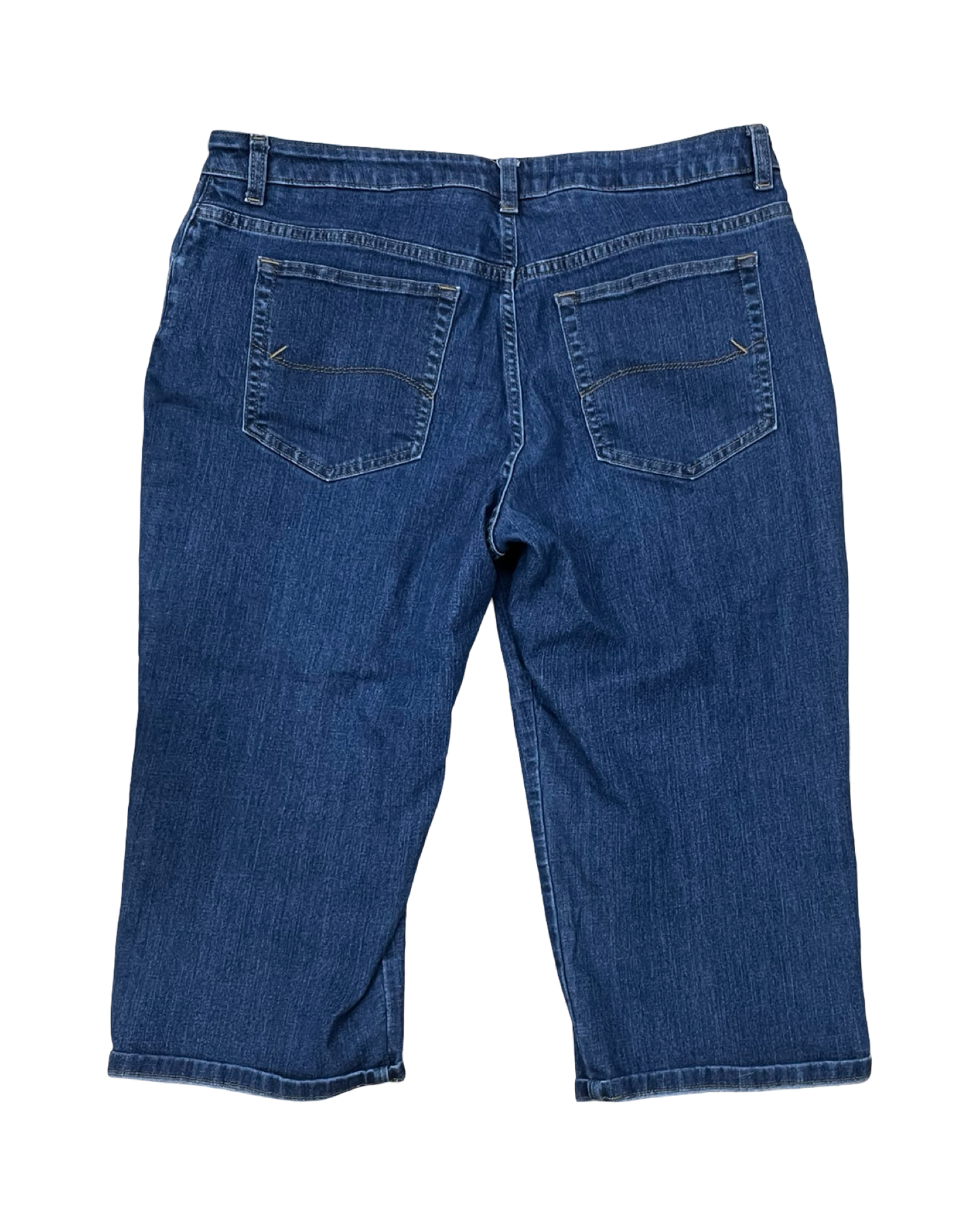 Pants Cropped By Lee In Blue Denim, Size:16