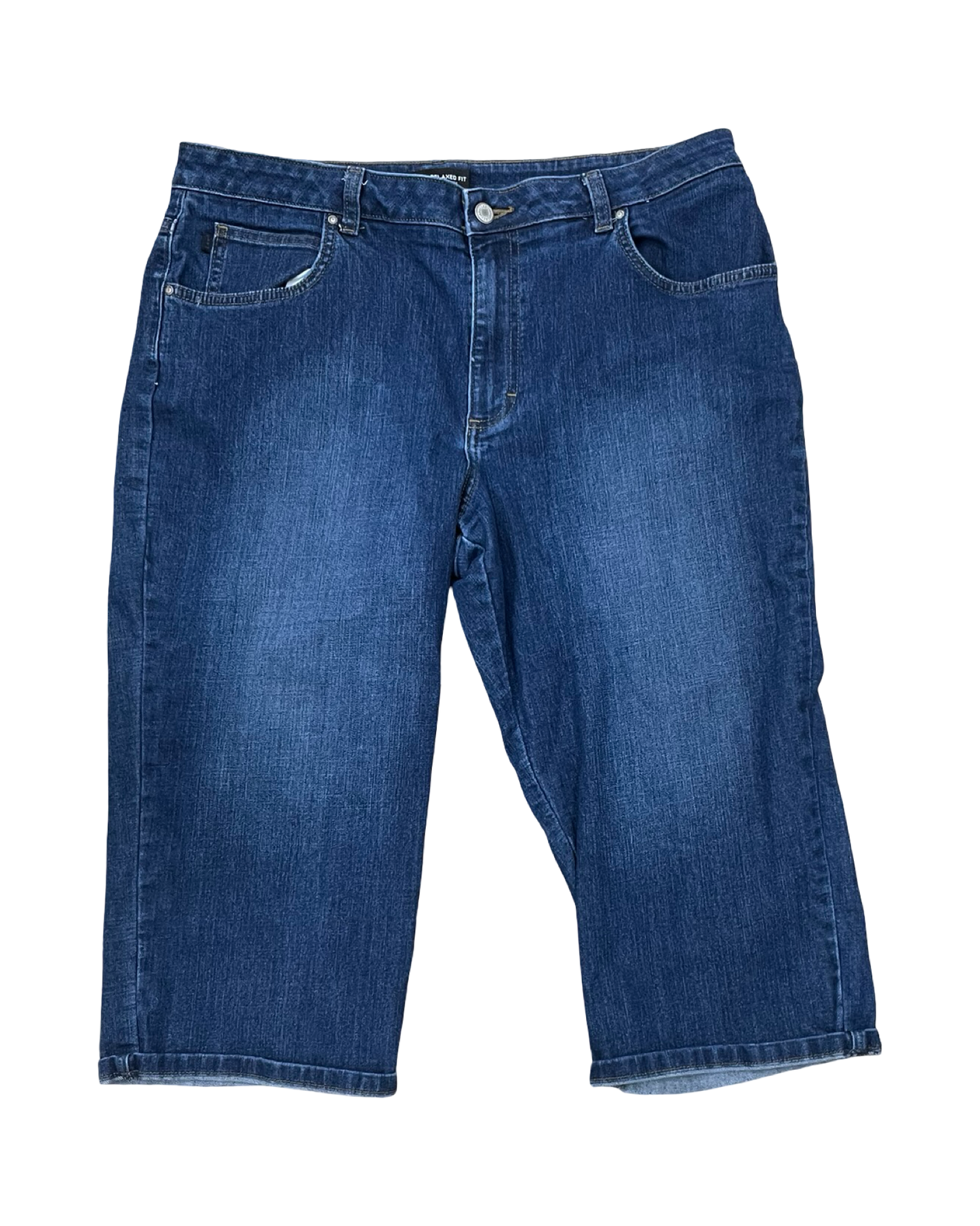Pants Cropped By Lee In Blue Denim, Size:16