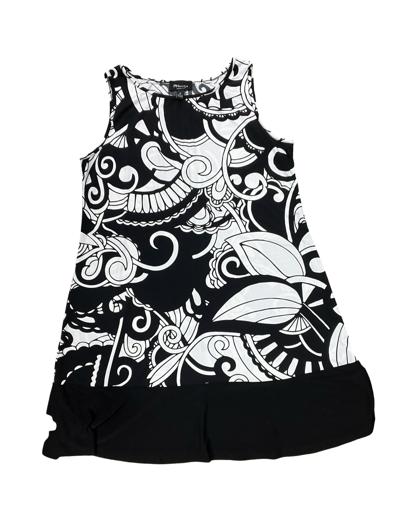 Dress Casual Midi By Clothes Mentor In Black & White, Size:Xl