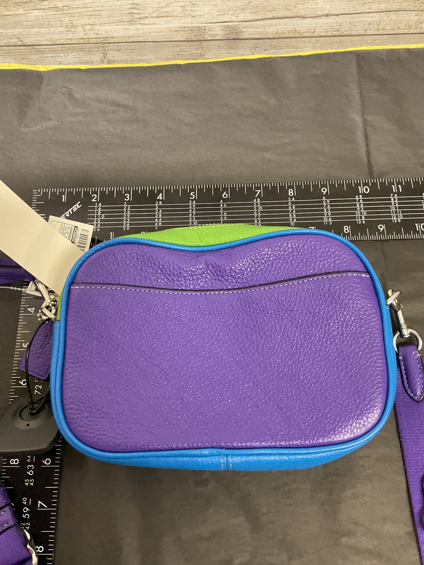 Handbag Designer By Coach In Blue & Purple, Size:Small