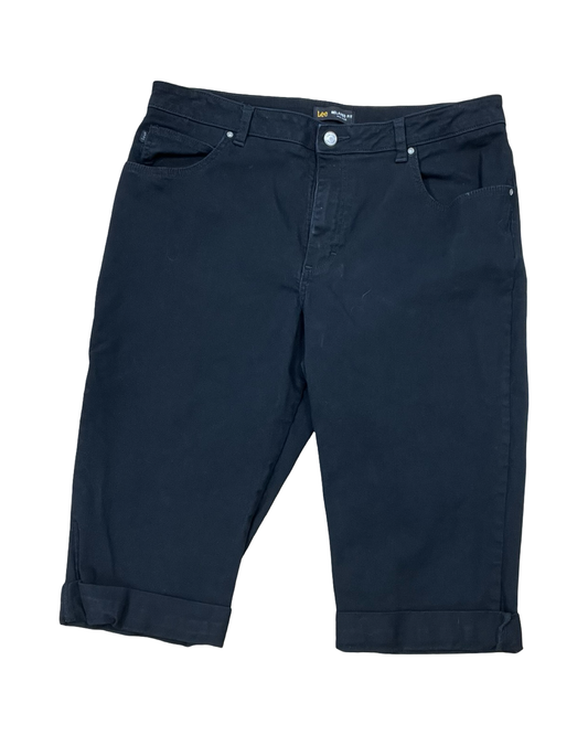 Pants Cropped By Lee In Black Denim, Size:16