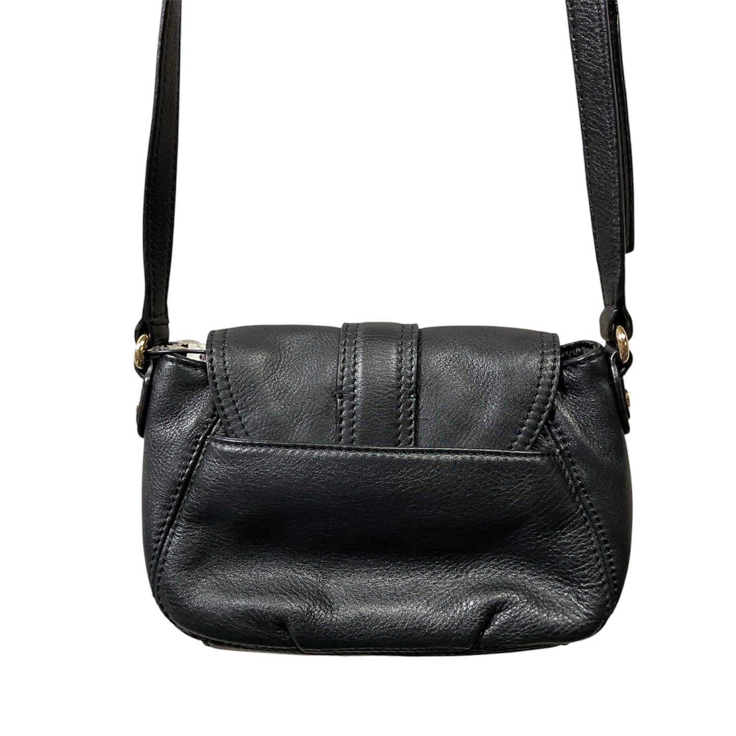 Crossbody Designer By Michael Kors In Black & Gold, Size:Small