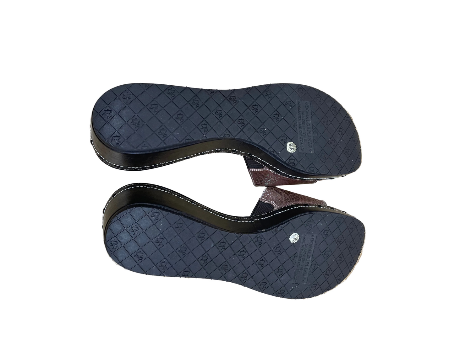 Sandals Heels Platform By Donald Pliner In Snakeskin Print, Size:9.5