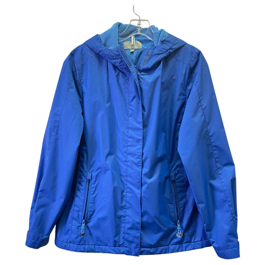 Jacket Windbreaker By Talbots In Blue, Size:M