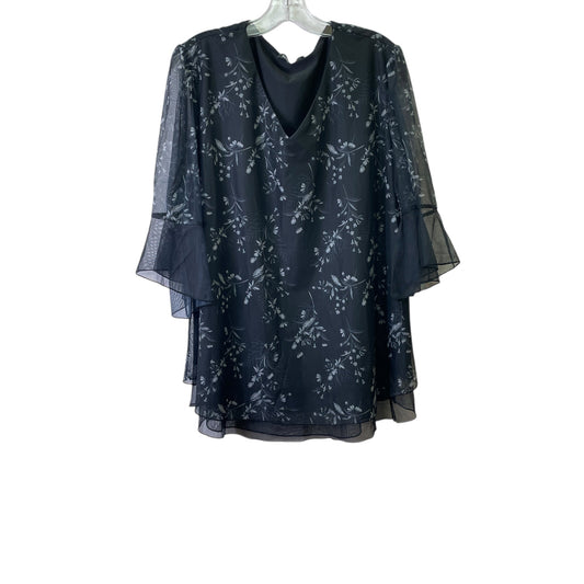 Top 3/4 Sleeve By Kuesfkteis In Black, Size:3X