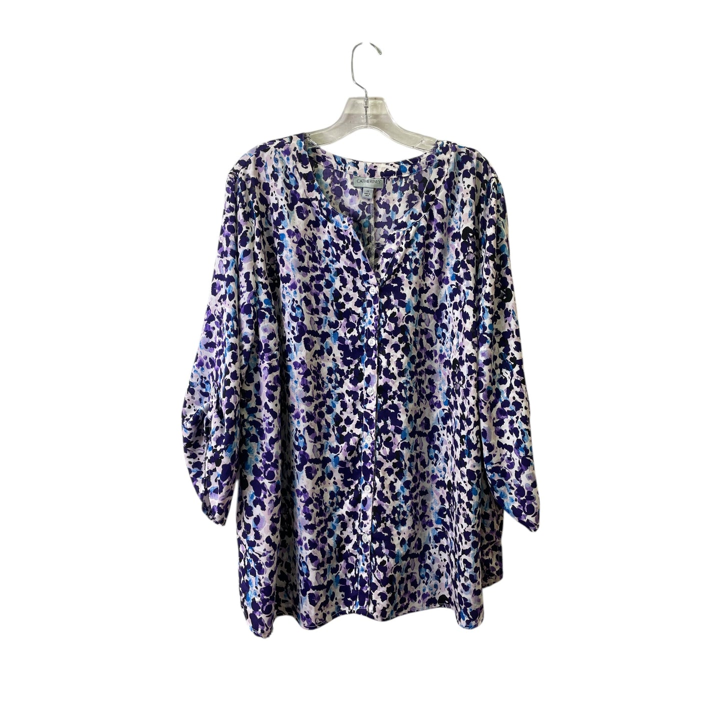 Top 3/4 Sleeve By Catherines In Purple, Size:2X