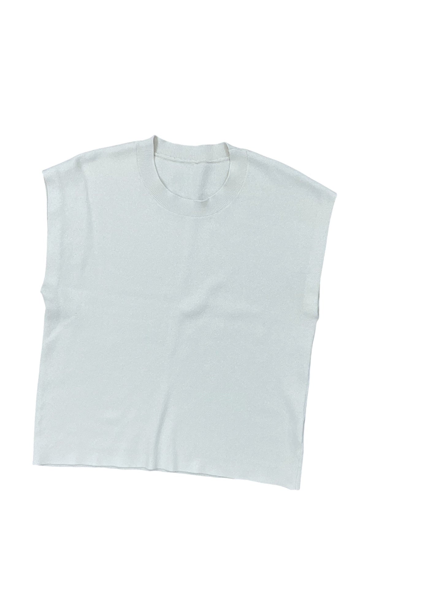 Sweater Ss By Clothes Mentor In Cream, Size:M