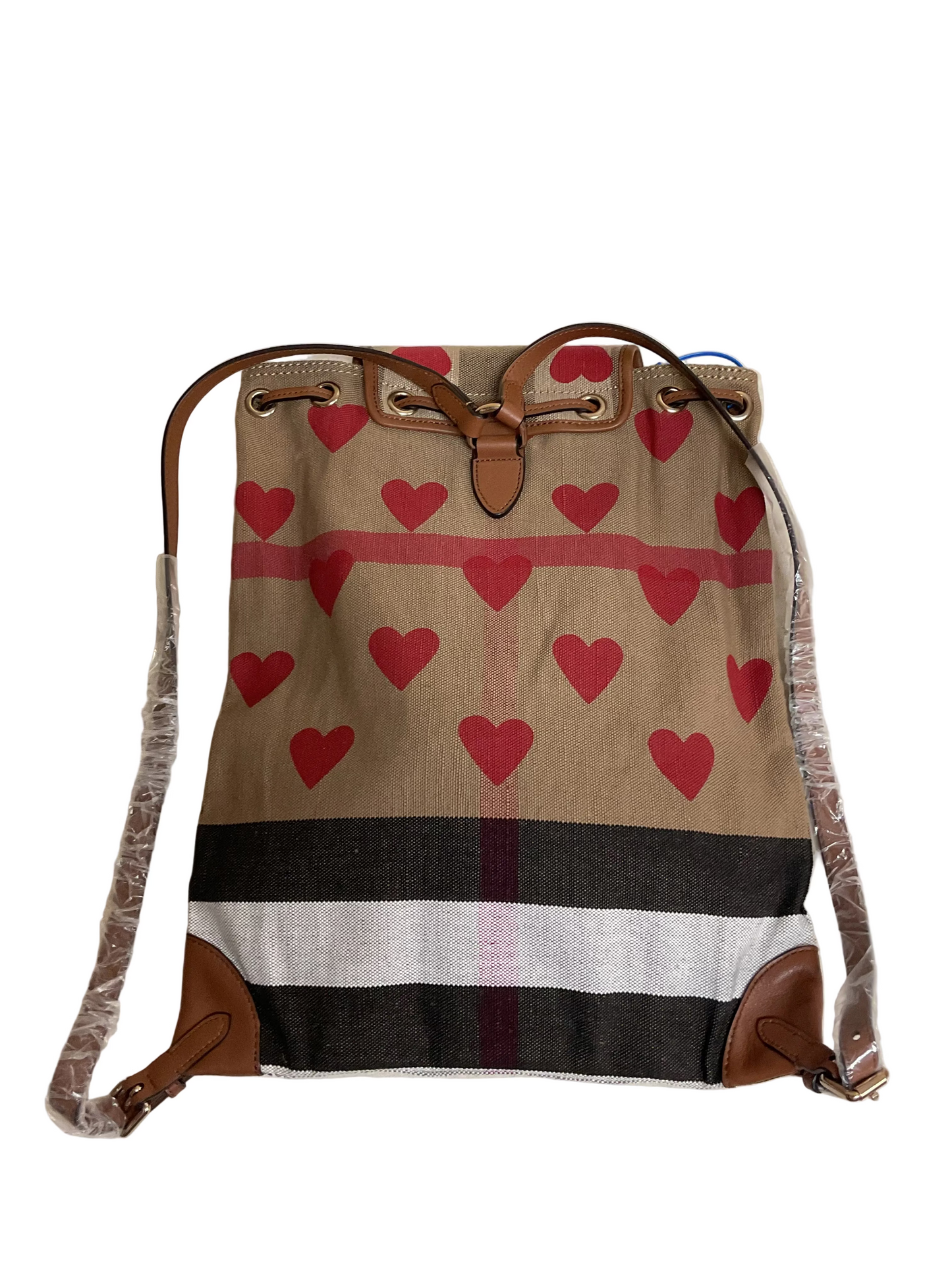 Backpack Luxury Designer By Burberry In Plaid Pattern, Size:Large