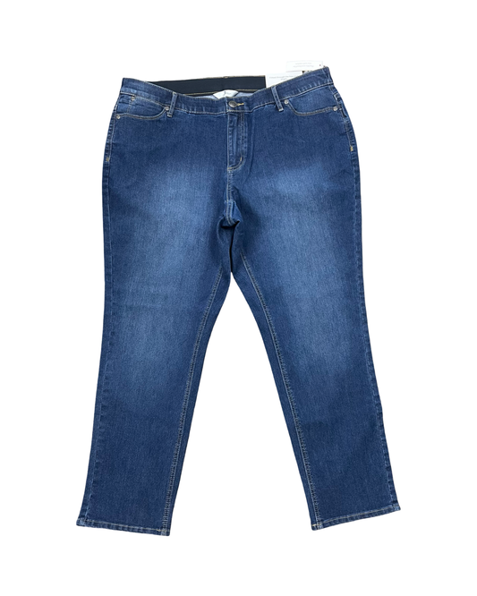 Jeans Straight By Cj Banks In Blue Denim, Size:16