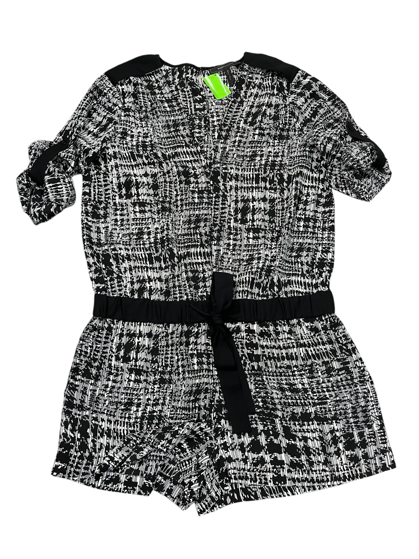 Romper By Bcbgmaxazria In Black & Cream, Size:S