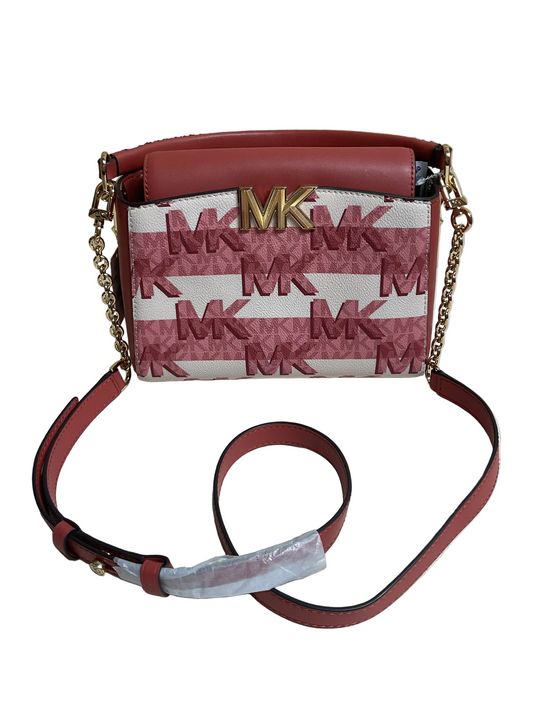 Crossbody Designer By Michael Kors In Pink & White, Size:Small