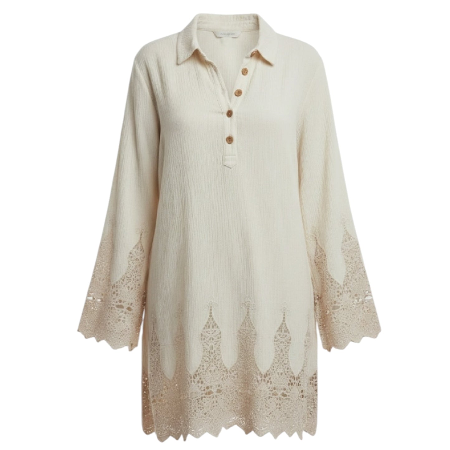 Jiada Gauze Tunic By Soft Surroundings In Cream, Size: L