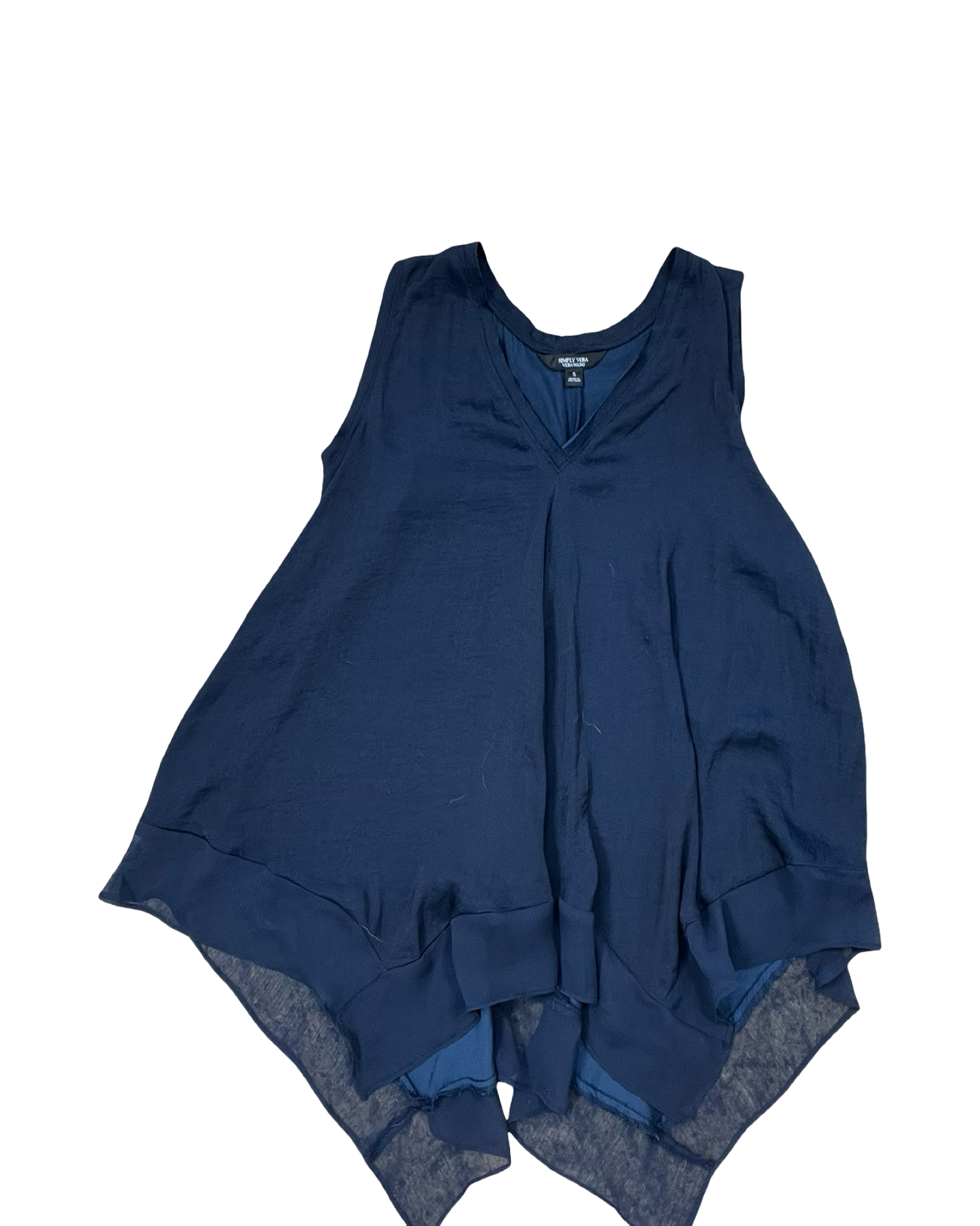 Top Sleeveless By Simply Vera In Navy, Size:S