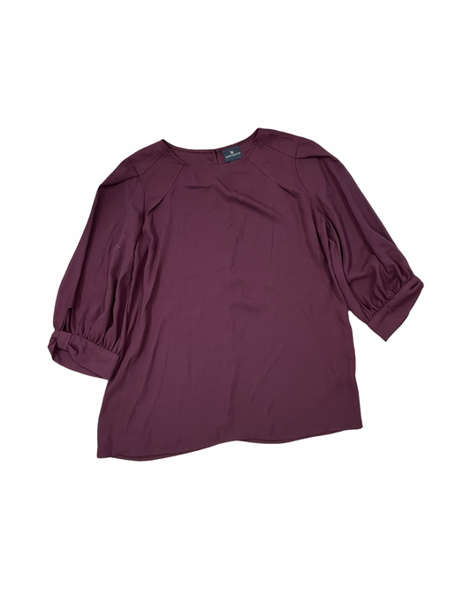Top 3/4 Sleeve By Worthington In Maroon, Size:Xs