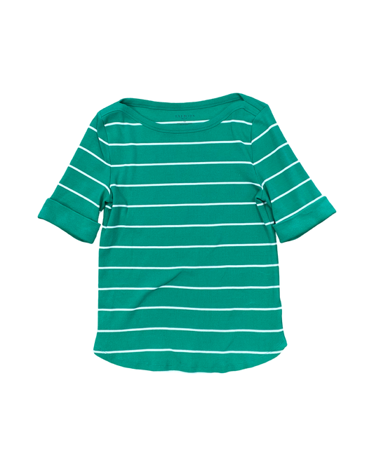 Top Ss By Talbots In Green & White, Size:Lp