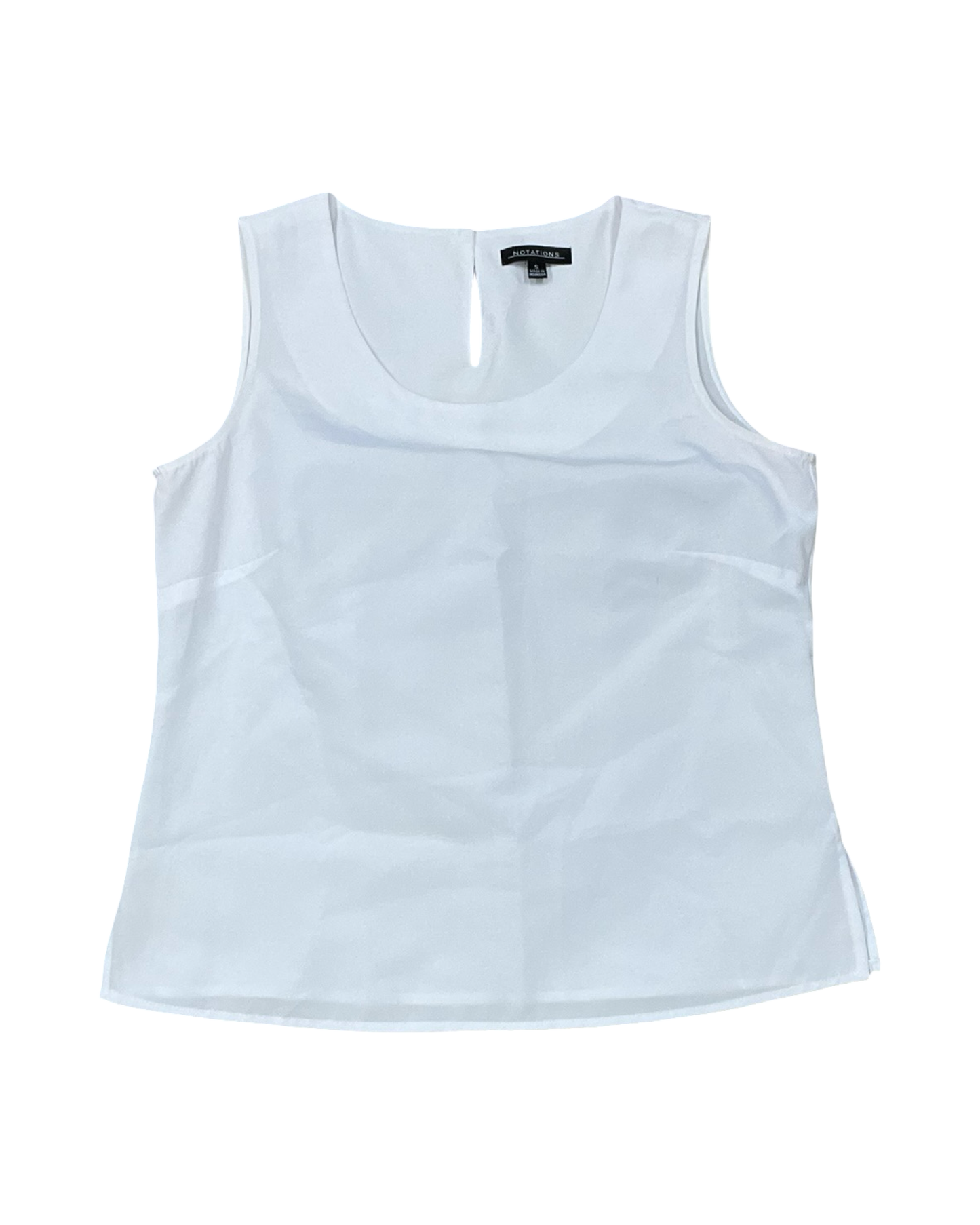 Top Sleeveless By Notations In White, Size:S