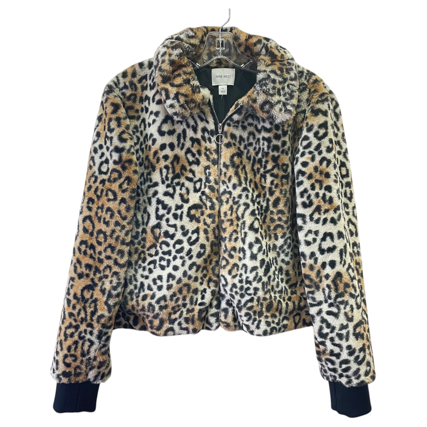 Jacket Faux Fur & Sherpa By Nine West In Animal Print, Size:M