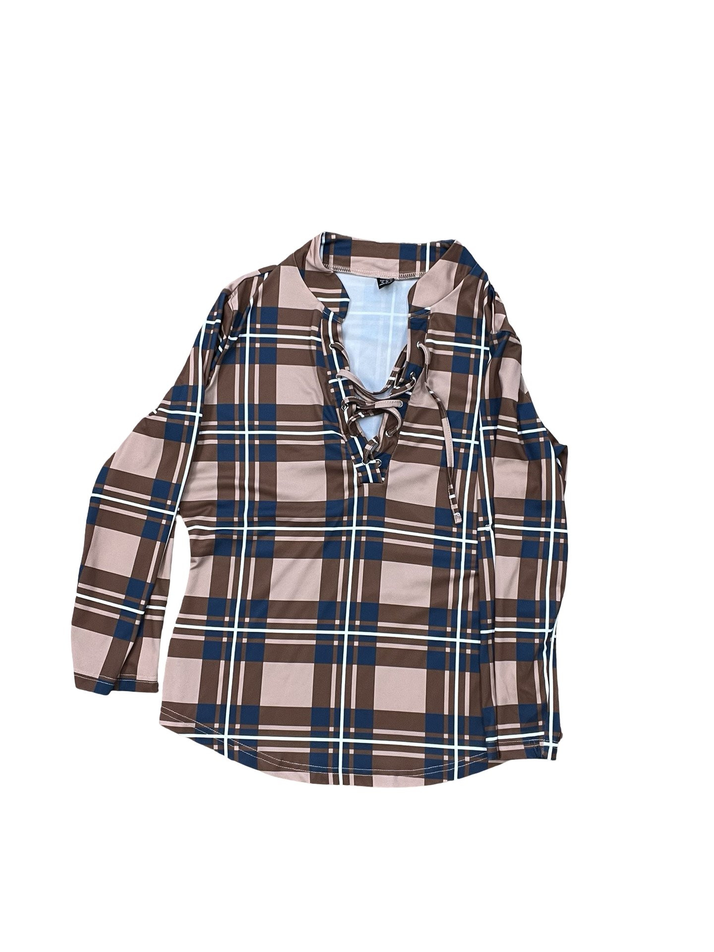 Top Ls By Shein In Blue & Brown, Size:M