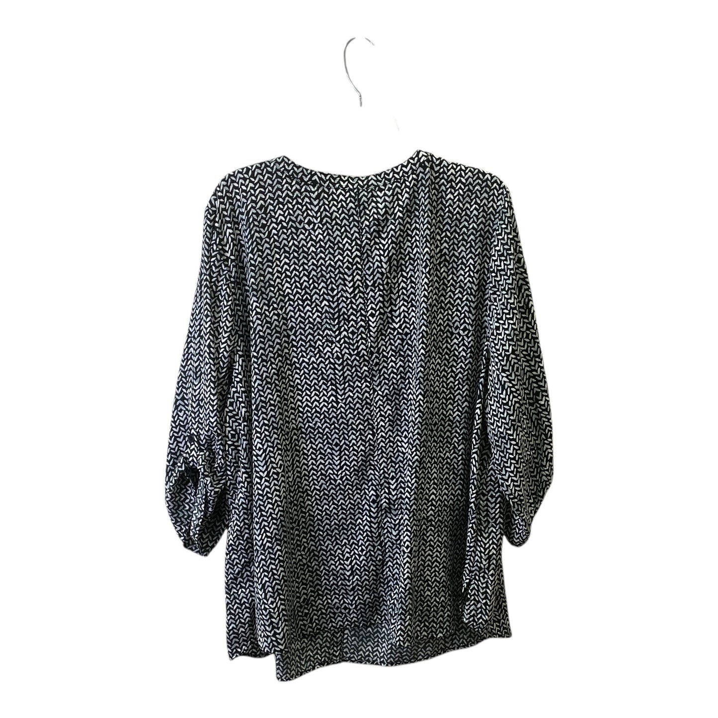 Top 3/4 Sleeve By Catherines In Black & White, Size:2X