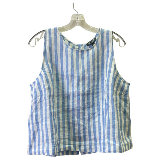 Top Sleeveless By J. Crew In Blue & White, Size:Xl