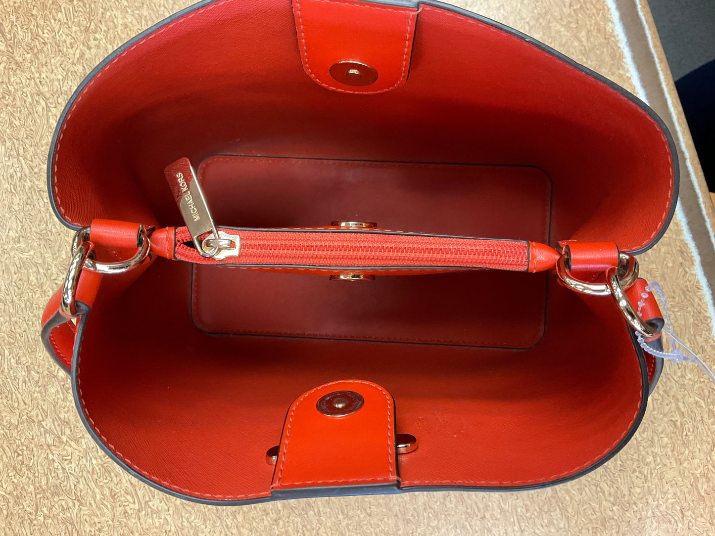 Handbag Designer By Michael Kors In Orange, Size:Medium