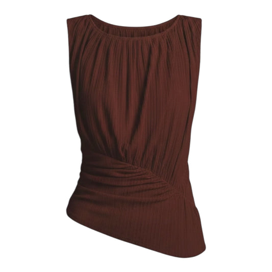 Gathered Waisted Muscle Tank Top By Anthropologie In Brown, Size: L