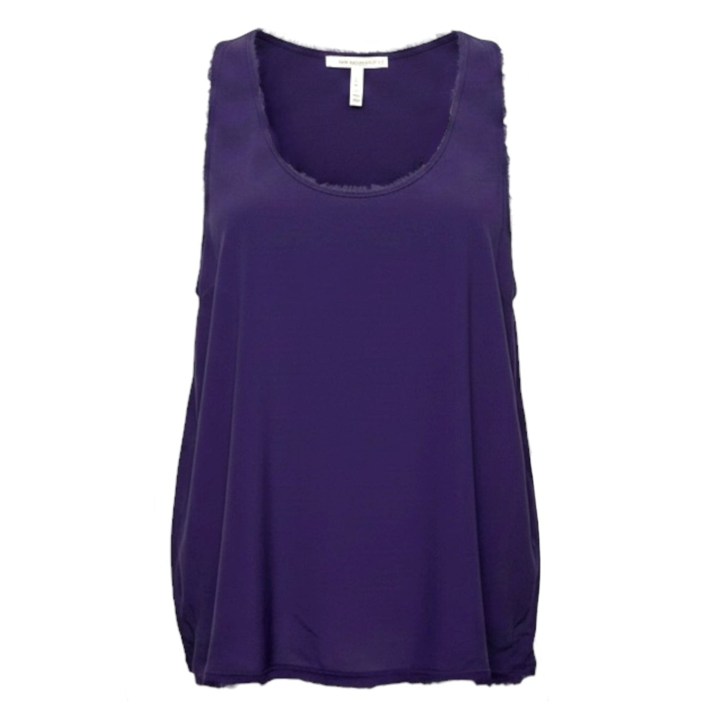 Kenji Silk Raw Hem Tank Top Sleeveless By Joie In Purple, Size: L