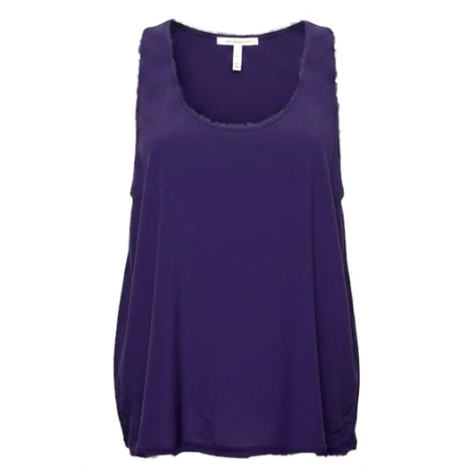 Kenji Silk Raw Hem Tank Top Sleeveless By Joie In Purple, Size: L