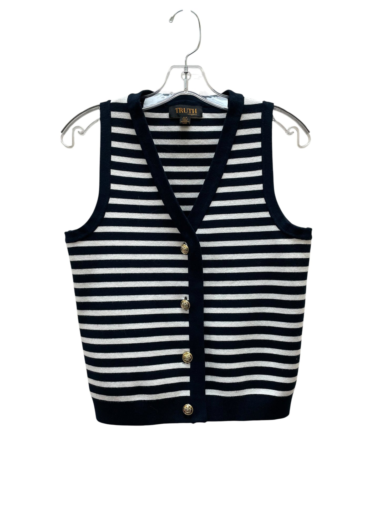 Vest Faux Fur & Sherpa By Truth In Blue & White, Size:Sp