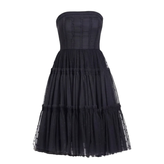 Ypres Strapless Tulle Party Dress By Moulinette Soeurs In Black, Size: 8