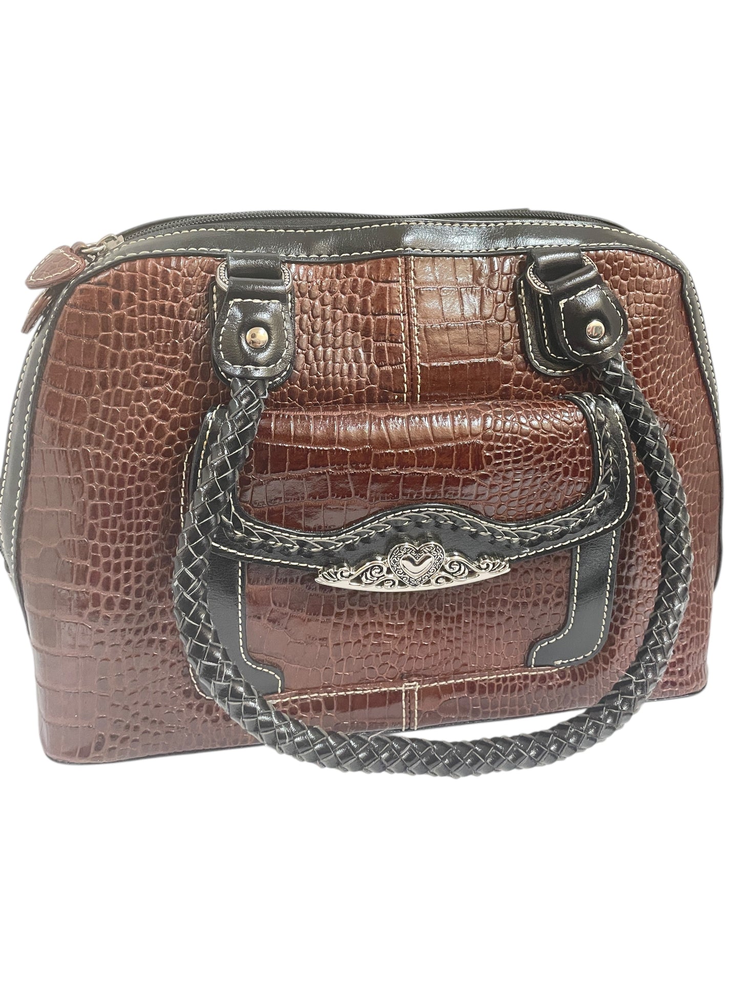Handbag By Brighton In Black & Brown, Size:Medium