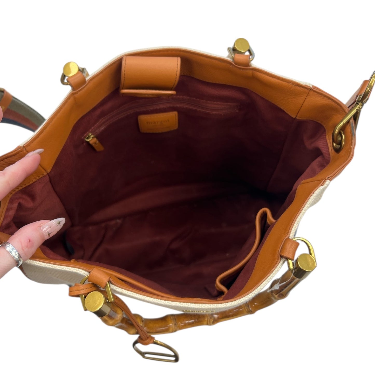 Handbag By Margot In Cream, Size:Large