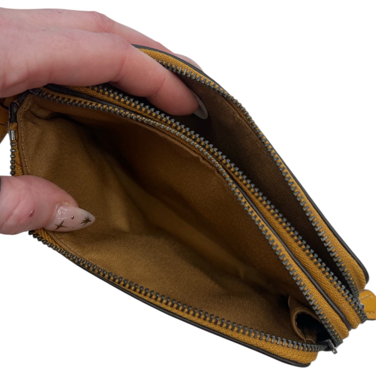 Wristlet Designer By Coach In Yellow, Size:Medium