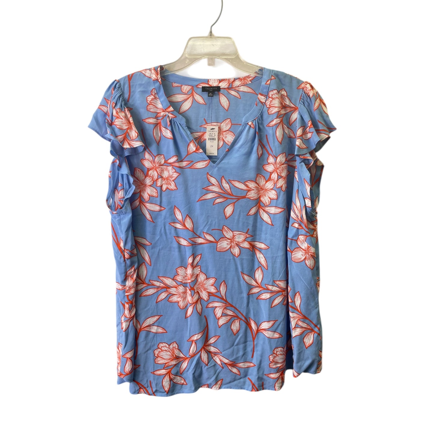 Top Sleeveless By Talbots In Blue & Orange, Size:2X