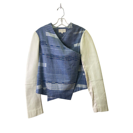 Blazer By Laura Siegel In Blue & Cream, Size:M