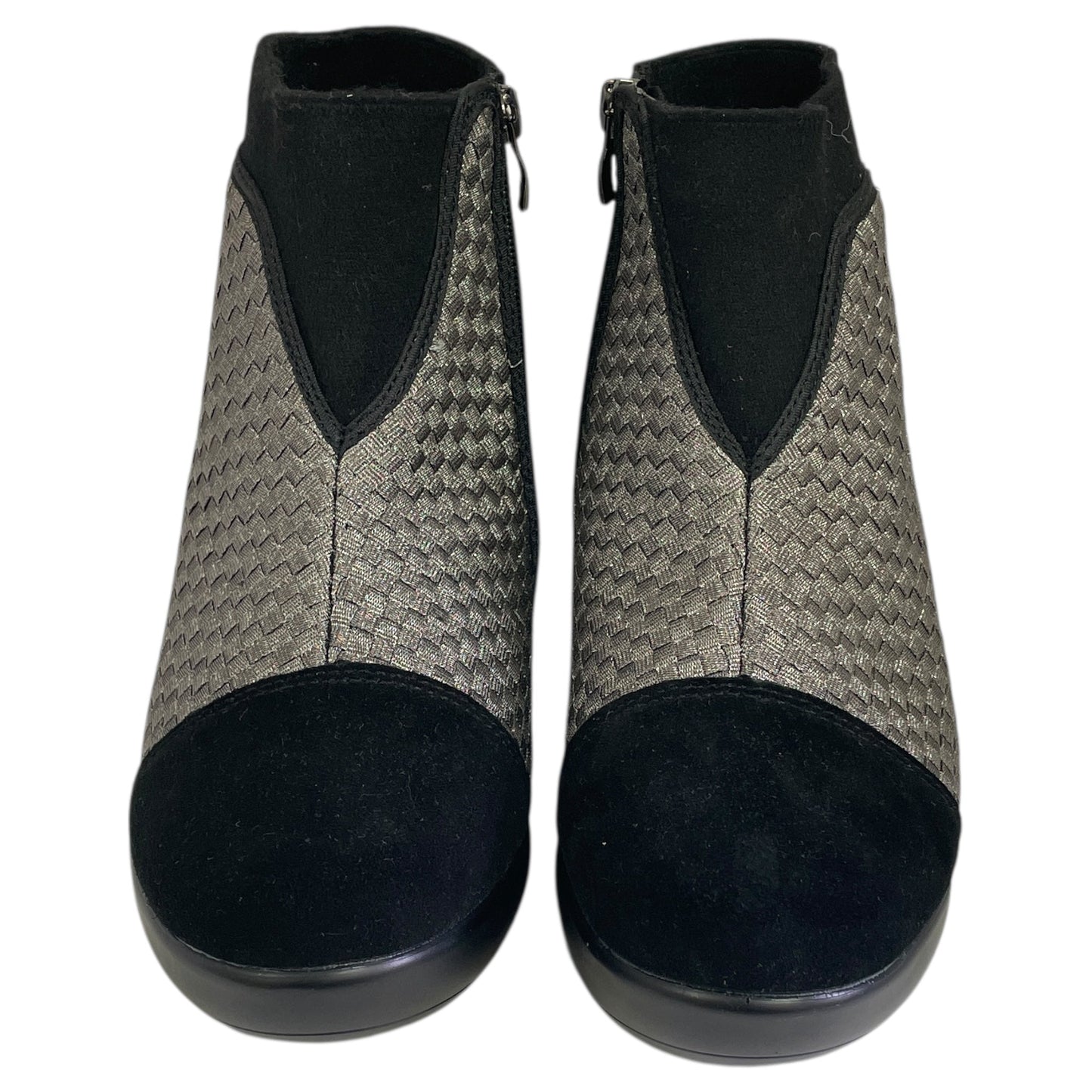 Boots Ankle Heels By Bernie Mev In Black & Grey, Size:7