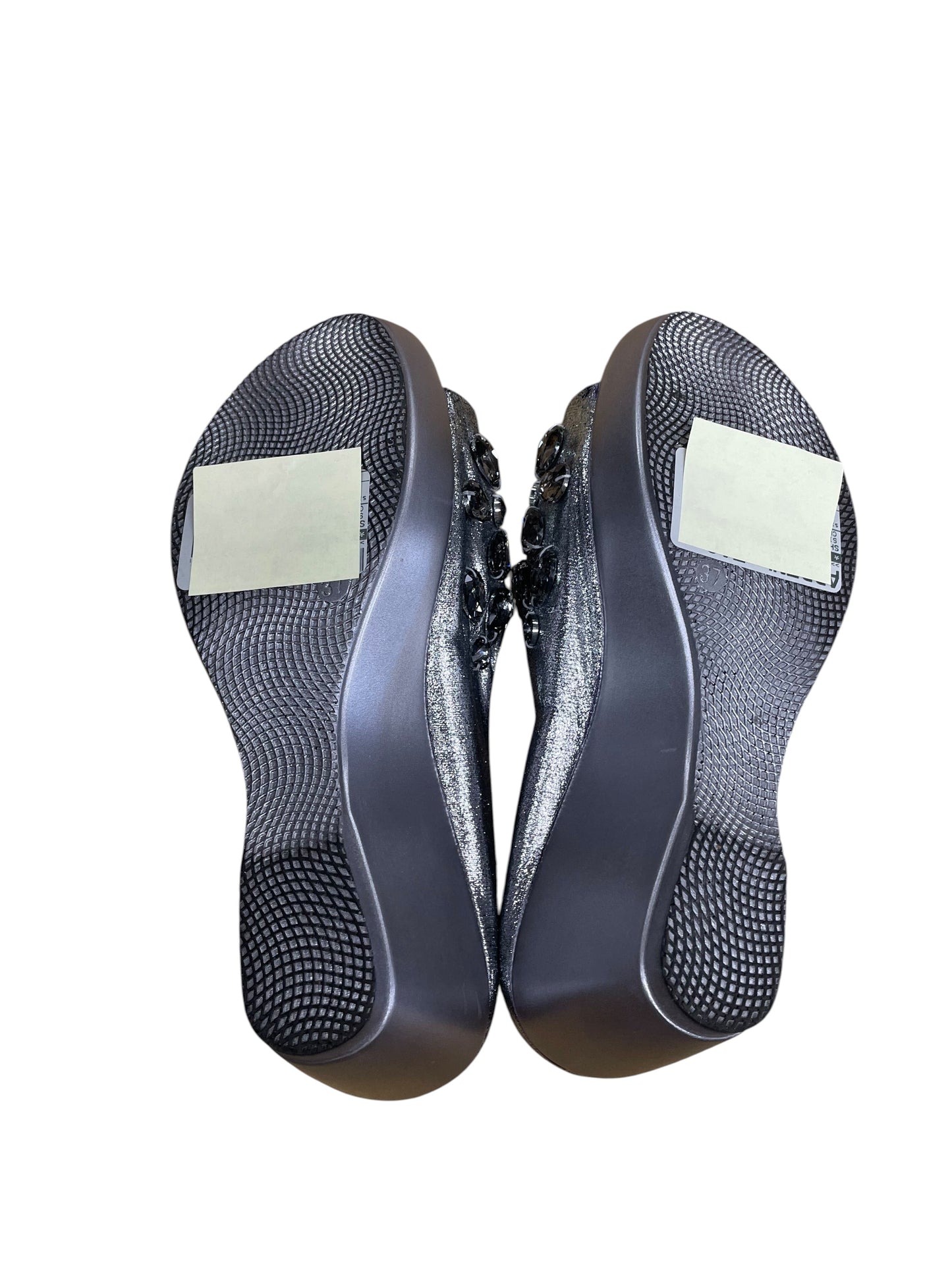 Shoes Heels Wedge By Cloud 90 In Silver, Size:6.5