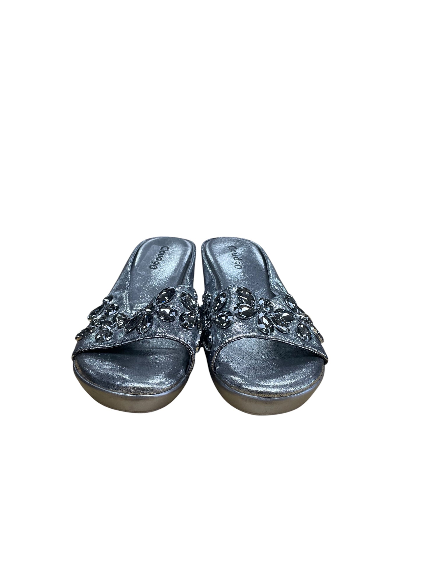 Shoes Heels Wedge By Cloud 90 In Silver, Size:6.5