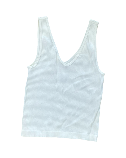 Top Sleeveless By Appleseeds In Cream, Size:L