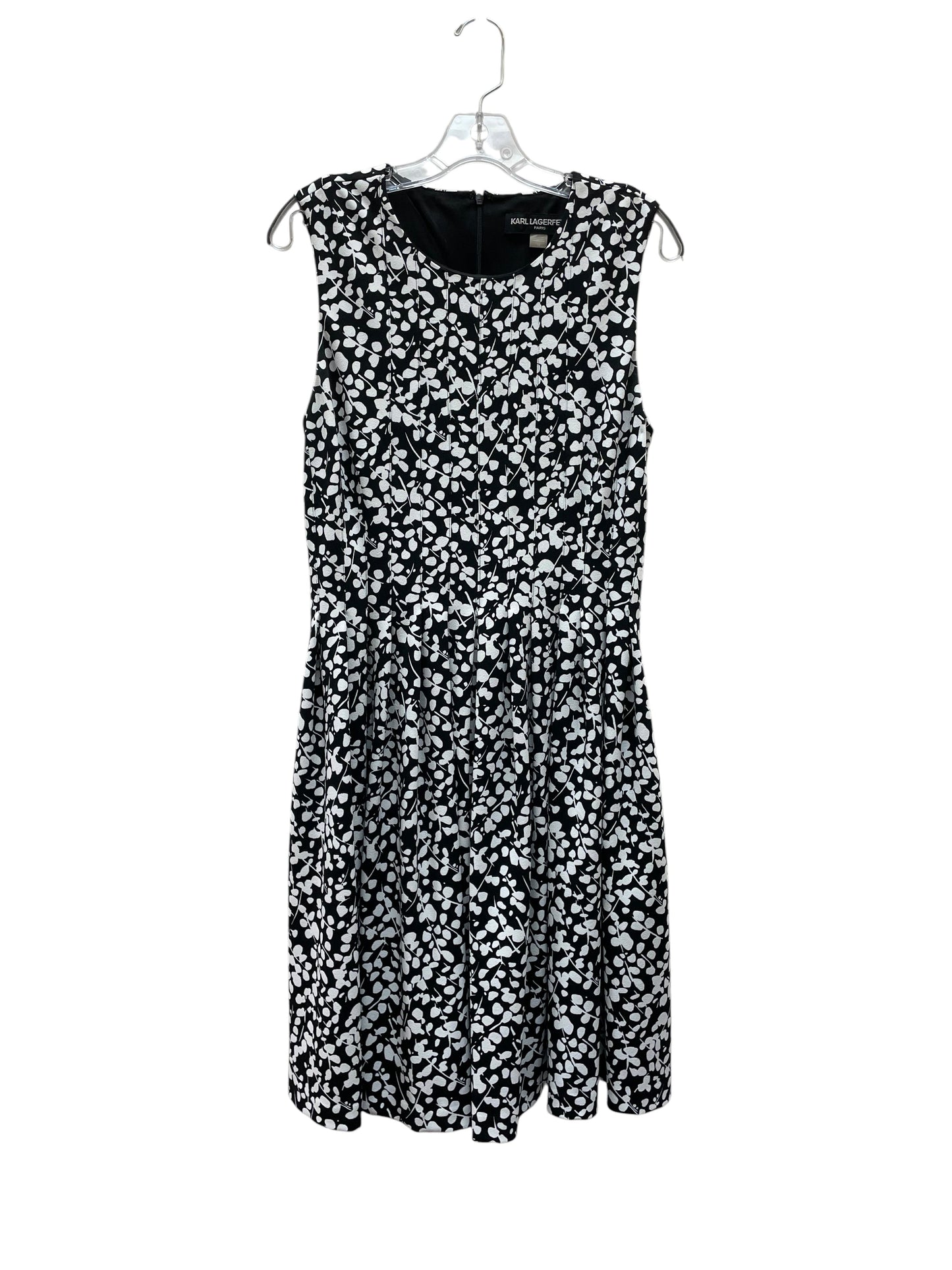 Dress Designer By Karl Lagerfeld In Black & White, Size:L