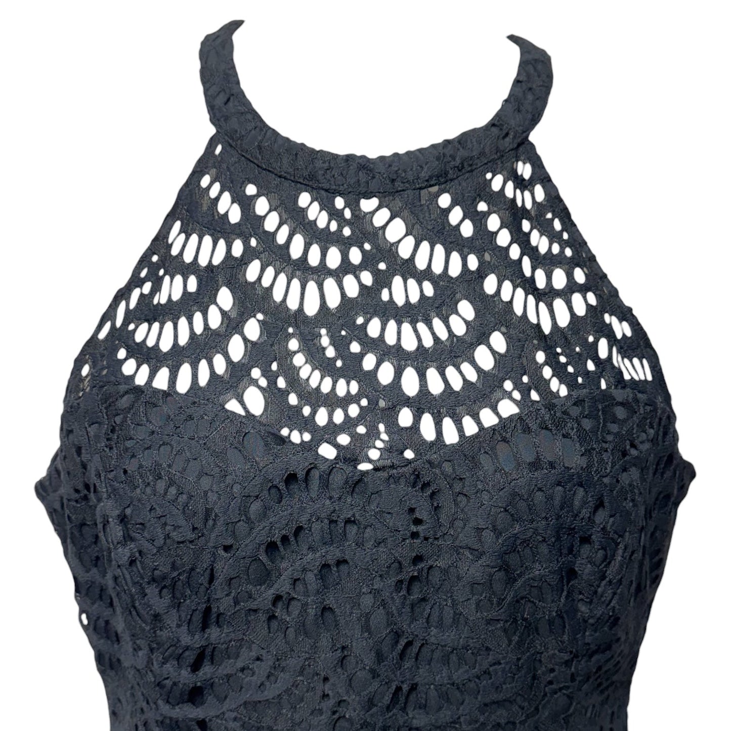 Kenna Lace Sheath Dress Designer By Lilly Pulitzer In Onyx Scalloped Fan Lace, Size: M ESTIMATED