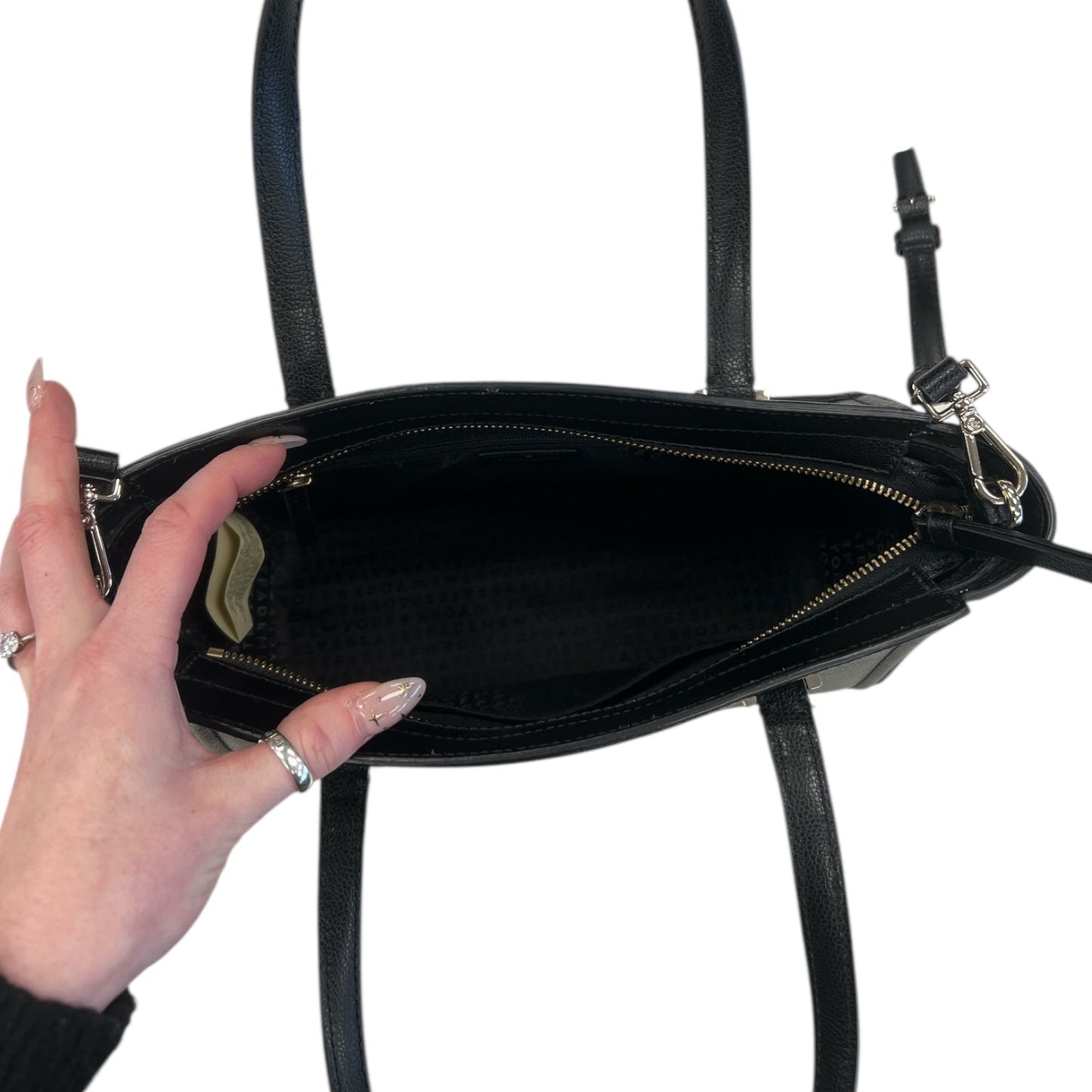 Handbag Designer By Kate Spade In Black & Cream, Size:Large