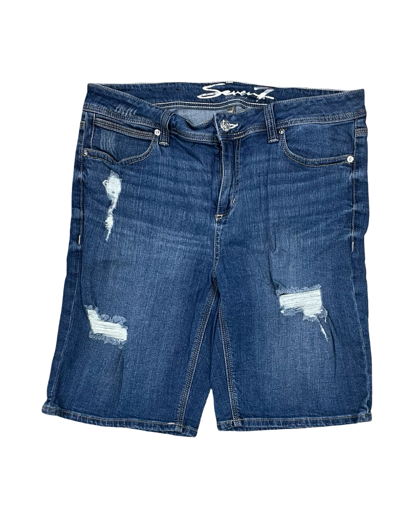 Shorts By Seven 7 In Blue Denim, Size:14