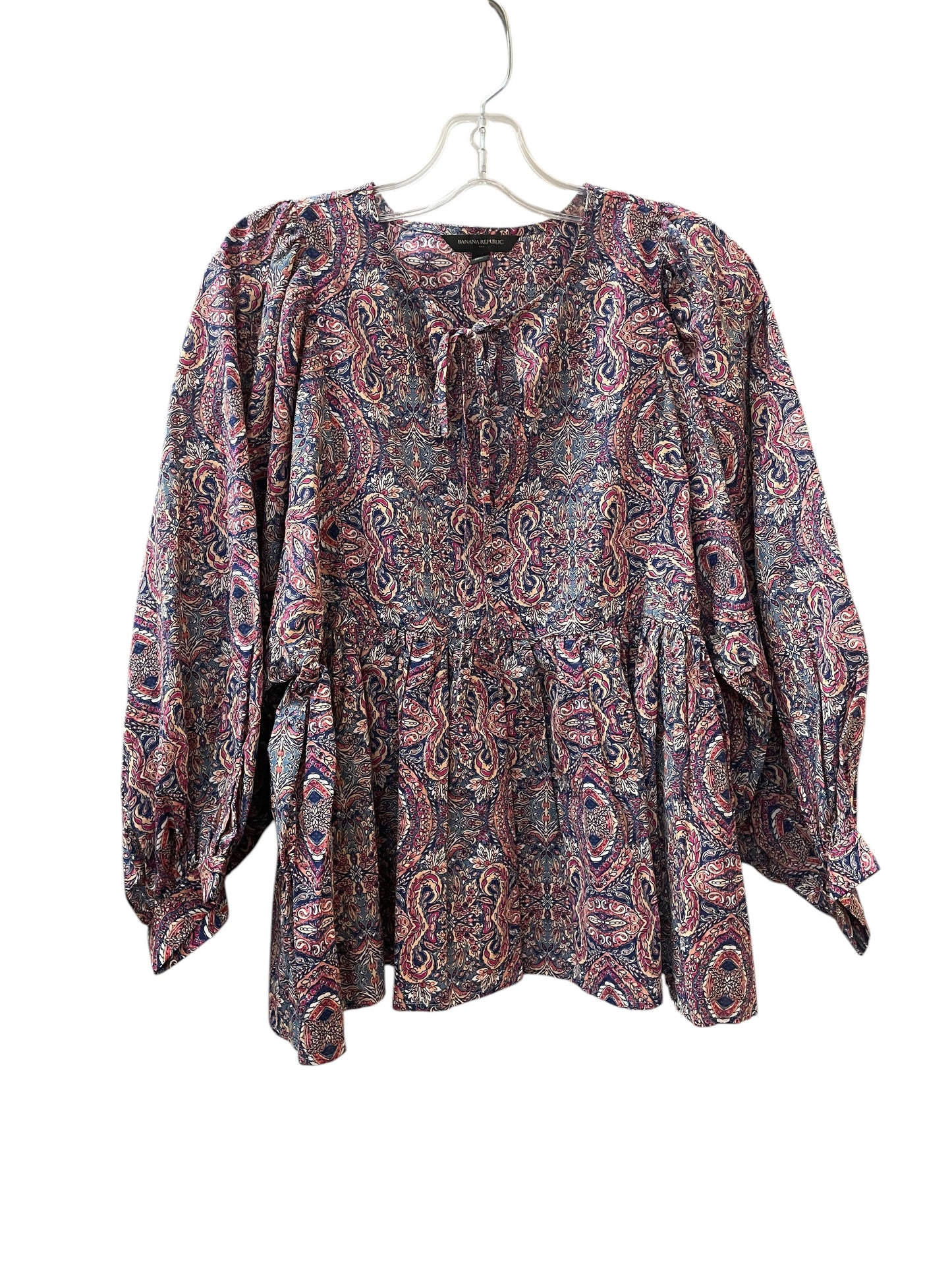 Top 3/4 Sleeve By Banana Republic In Paisley Print, Size:S