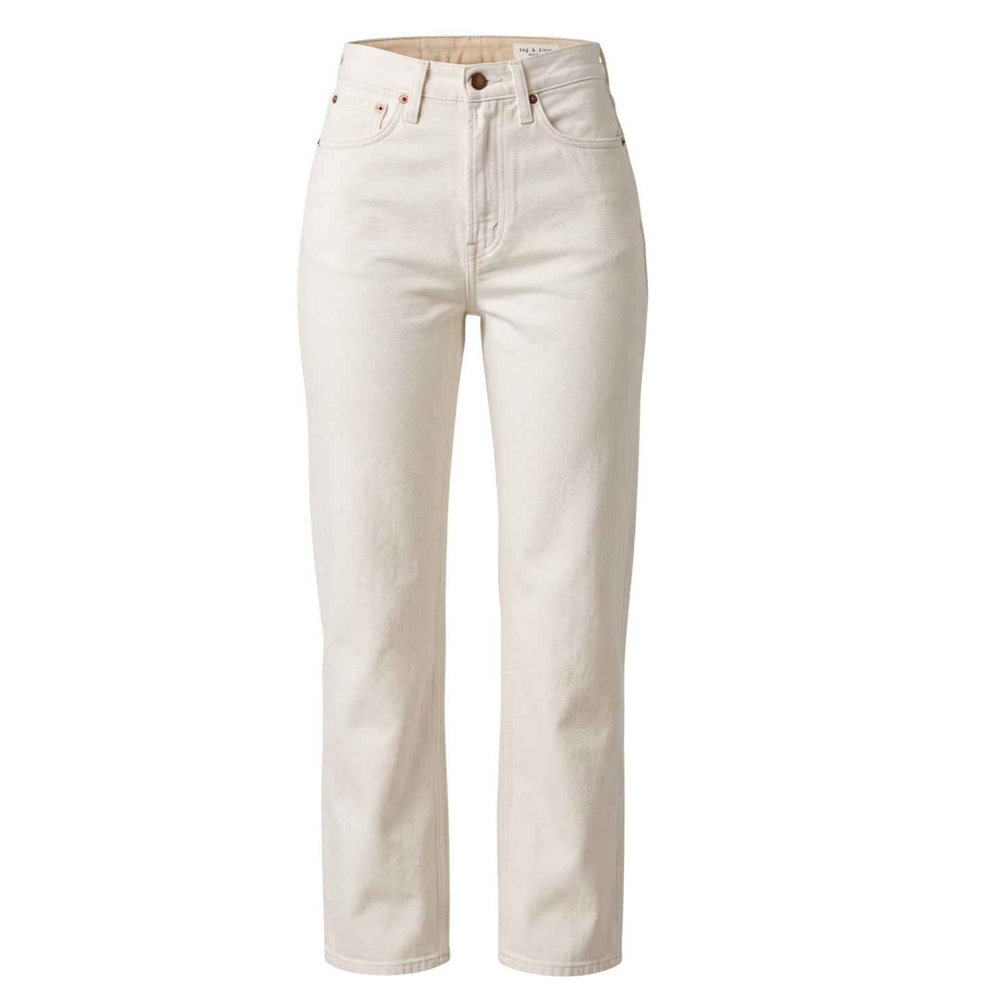 Alex High Rise Straight Leg Jeans By Rag And Bone In Cream Denim, Size: 26