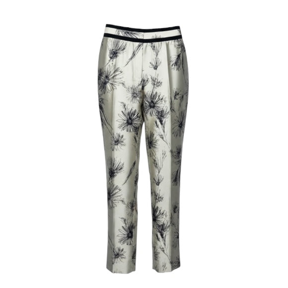 Silk Pants By Brooks Brothers In Black & Cream, Size: 6