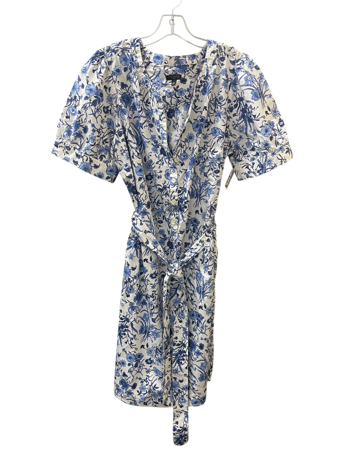 Dress Casual Midi By Talbots In Blue, Size:1X