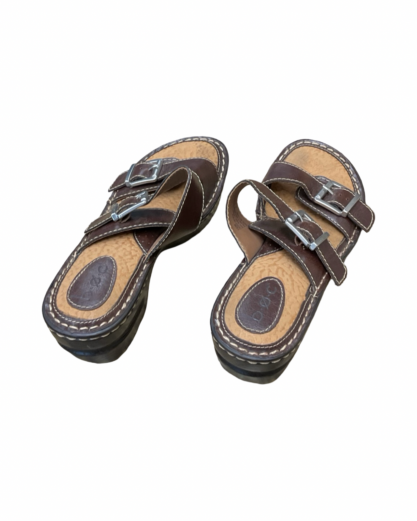 Sandals Heels Wedge By Boc In Brown, Size:10