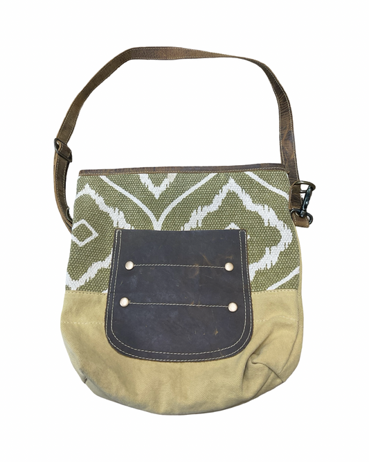 Crossbody By Myra In Green & Yellow, Size:Medium